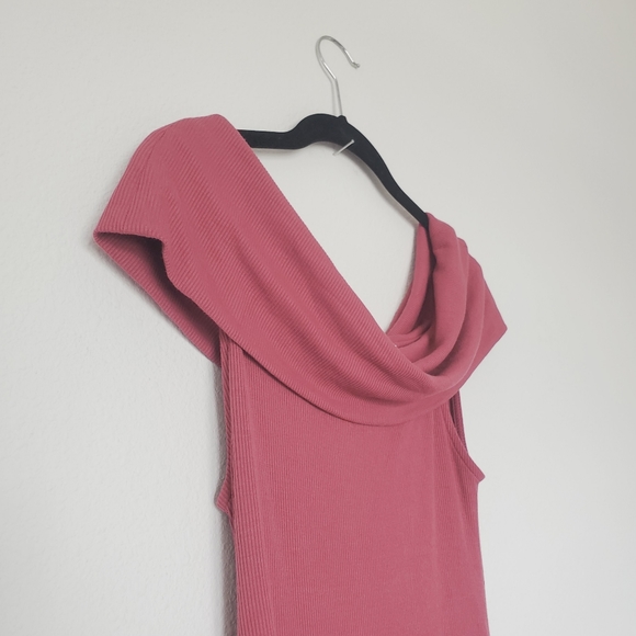 Motherhood Maternity Off The Shoulder Rib Knit Maxi Dress Rose Small - Picture 3 of 11